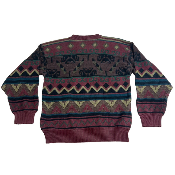 Generra Sweater Mens XL Knit Aztec Navajo Southwestern Grandpa Vintage Winter - Picture 3 of 7